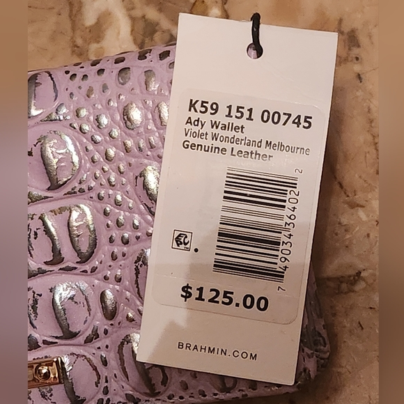 Brahmin Violet Leather Ady Wallet - Picture 5 of 7